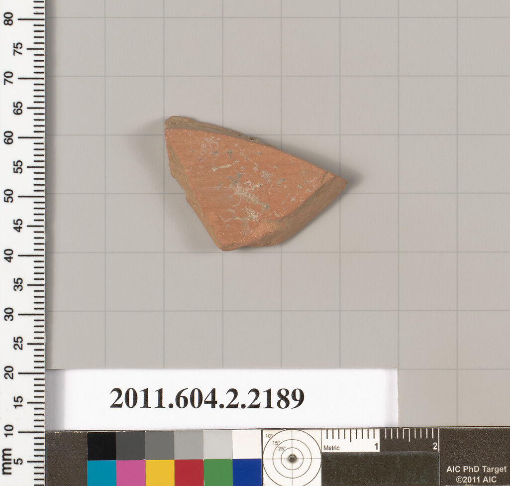 Terracotta fragment of a pot; unglazed on the inside, Terracotta, Greek, Attic