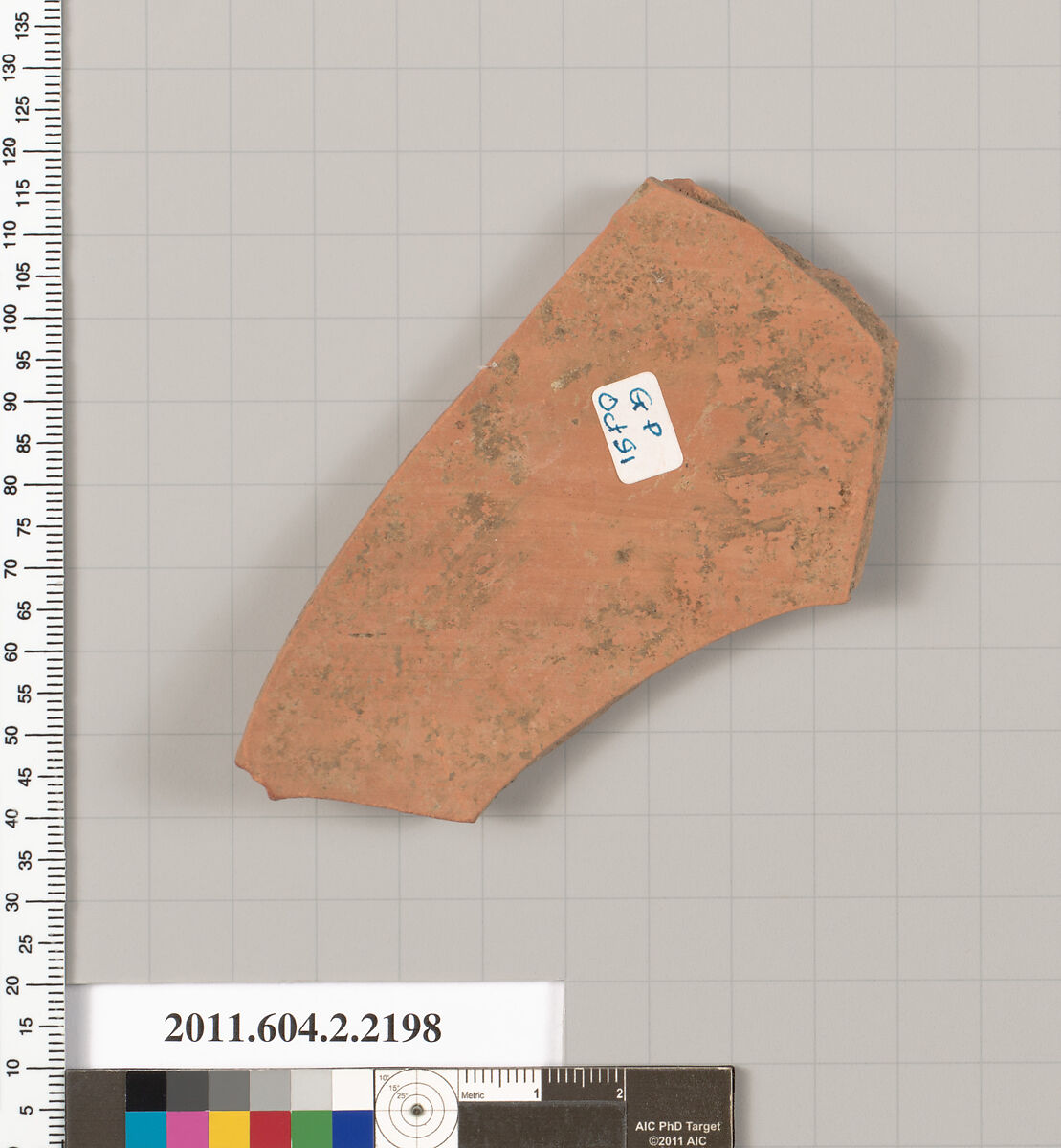 Terracotta fragment of a pot; unglazed on the inside, Terracotta, Greek, Attic