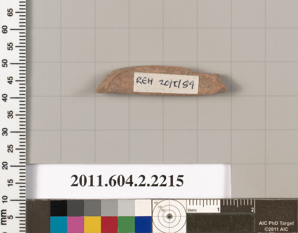 Terracotta fragment of a pot; unglazed on the inside, Terracotta, Greek, Attic