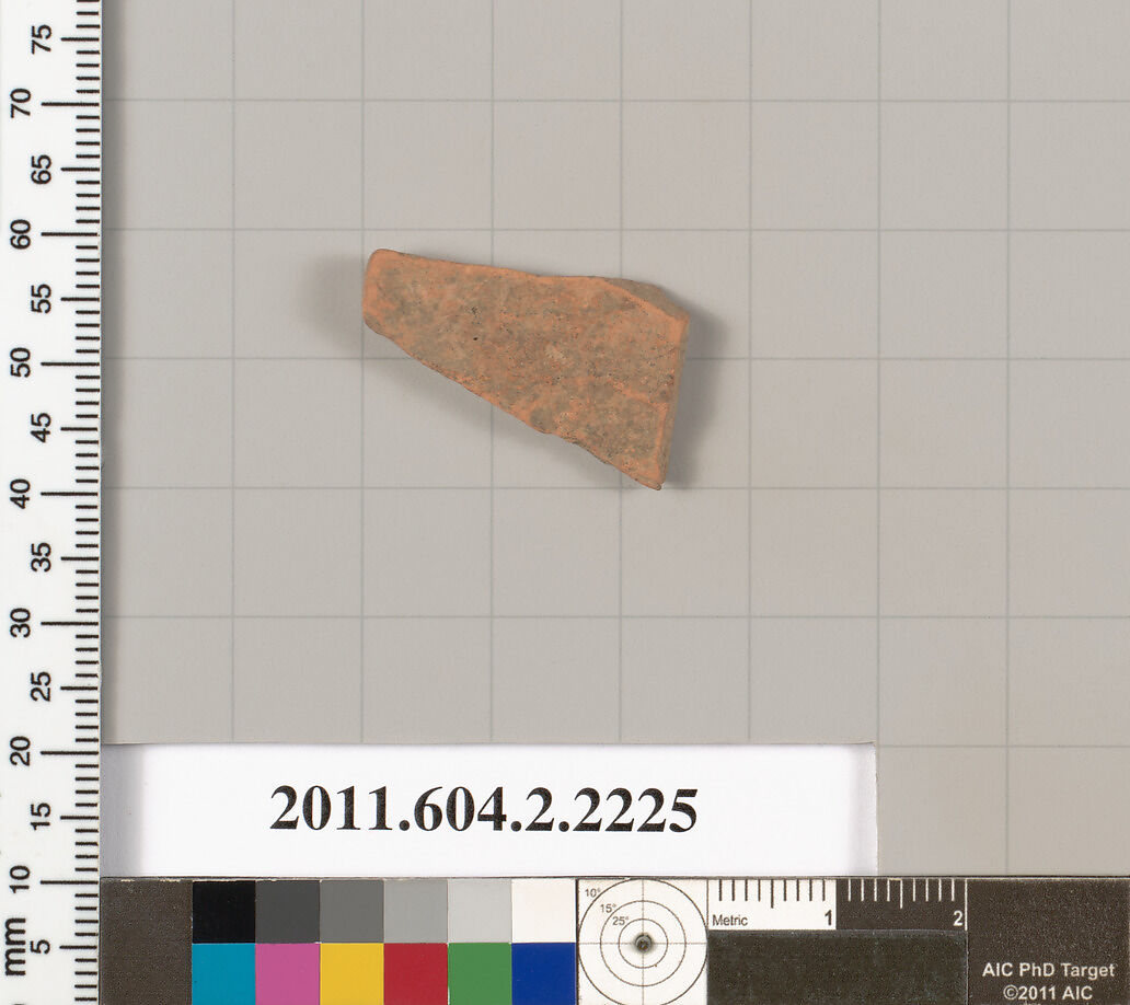 Terracotta fragment of a pot; unglazed on the inside, Terracotta, Greek, Attic