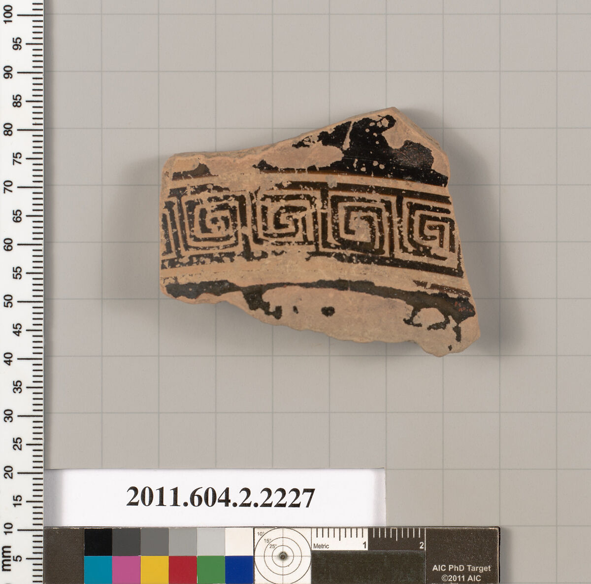 Terracotta fragment of a pot; unglazed on the inside, Terracotta, Greek, Attic 