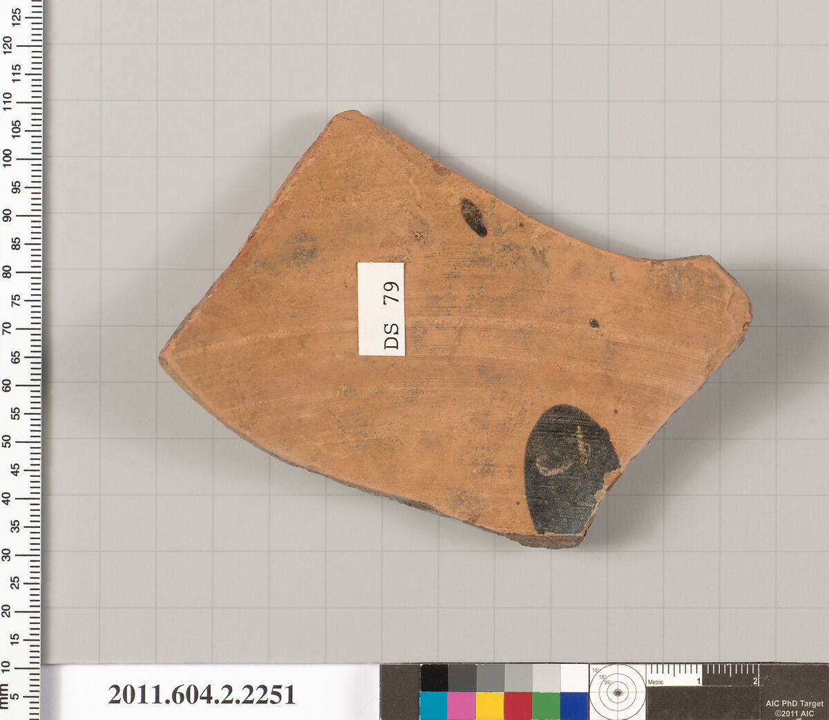 Terracotta fragment of an amphora (jar), Terracotta, Greek, Attic