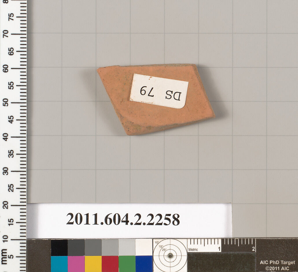 Terracotta fragment of a pot; unglazed on the inside, Terracotta, Greek, Attic