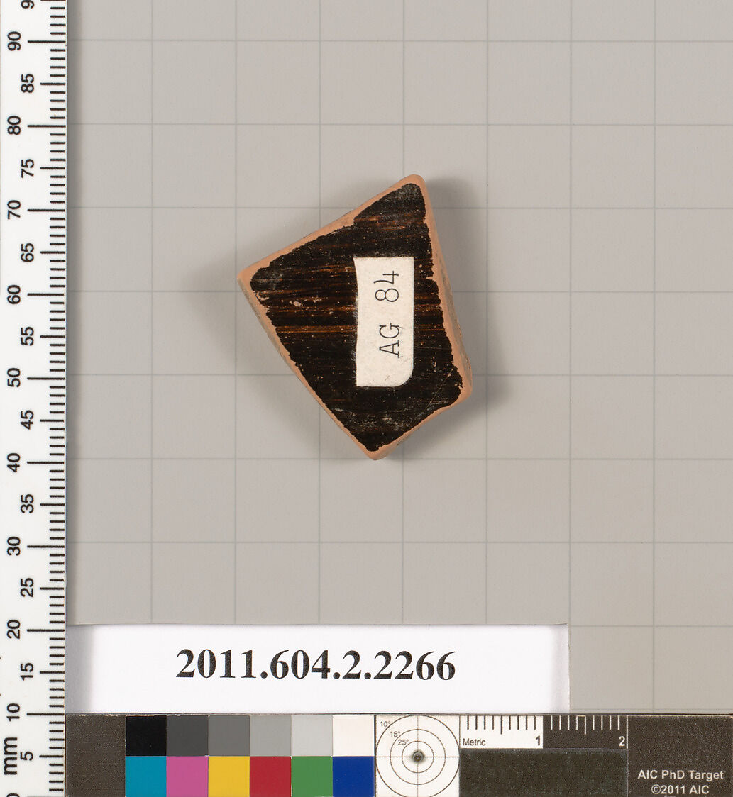 Terracotta fragment of a krater (bowl for mixing wine and water)?, Terracotta, Greek, Attic