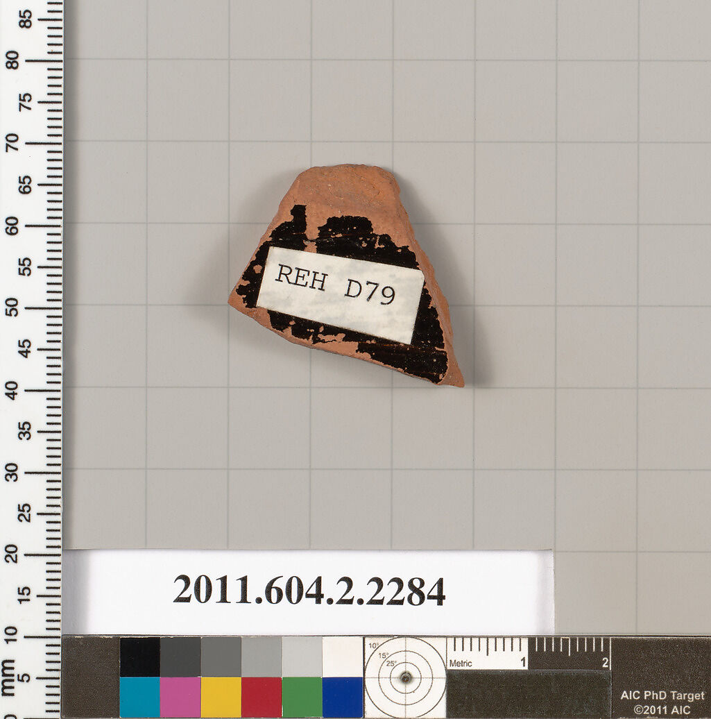 Terracotta fragment of a pot; glazed on the inside, Terracotta, Greek, Attic