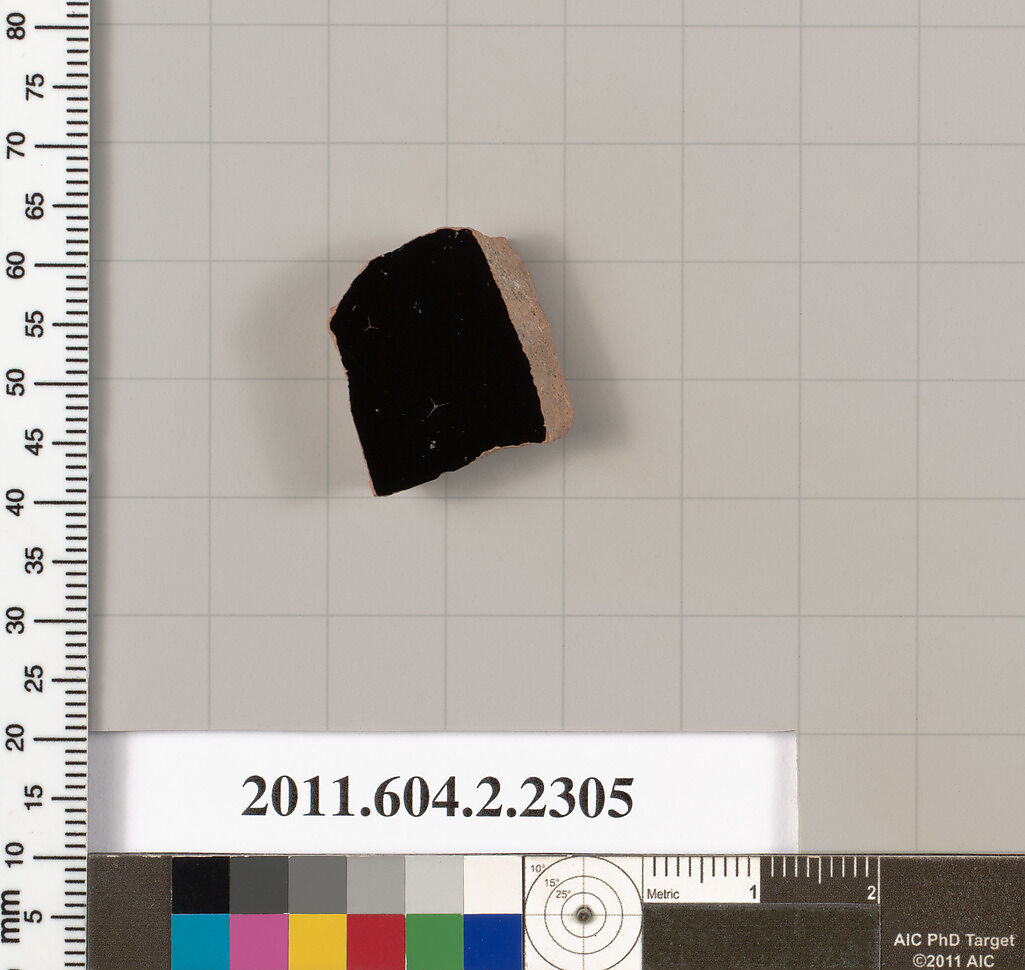 Terracotta fragment of a krater (bowl for mixing wine and water)?, Terracotta, Greek, Attic