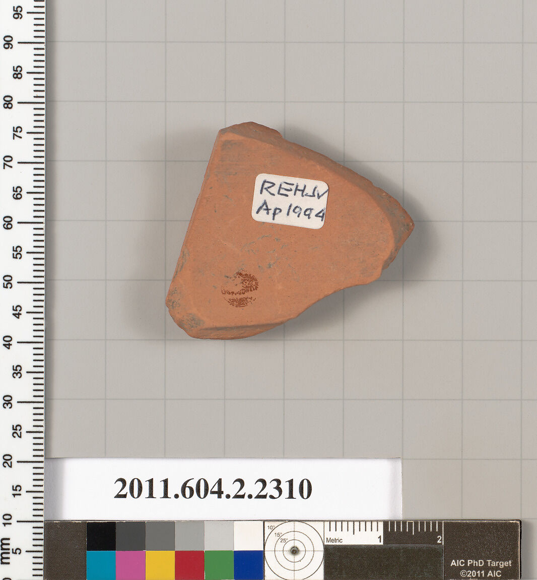 Terracotta fragment of a pot; unglazed on the inside, Terracotta, Greek, Attic