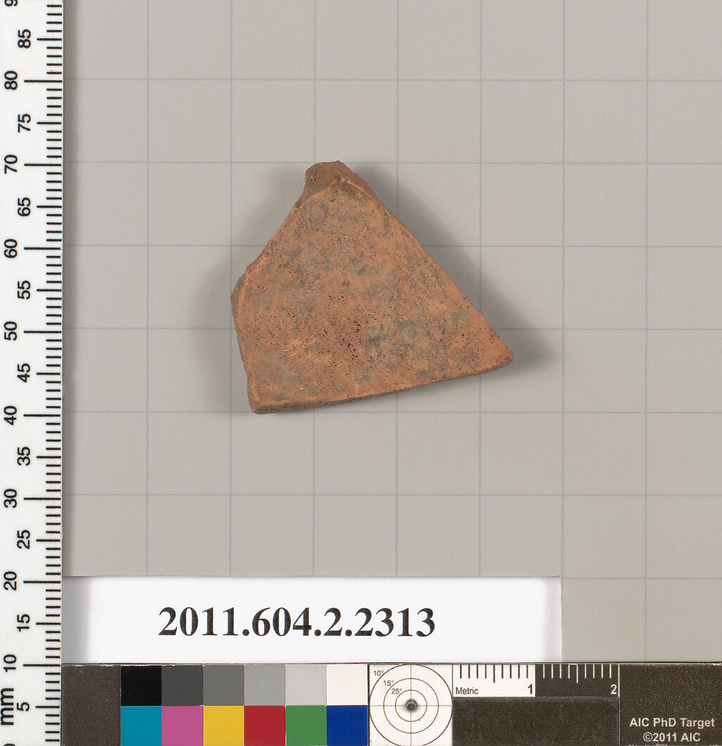 Terracotta fragment of a pot; unglazed on the inside, Terracotta, Greek, Attic