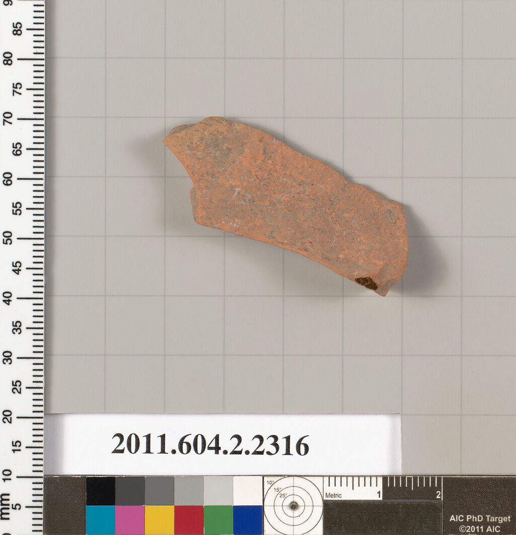 Terracotta fragment of a pot; unglazed on the inside, Terracotta, Greek, Attic