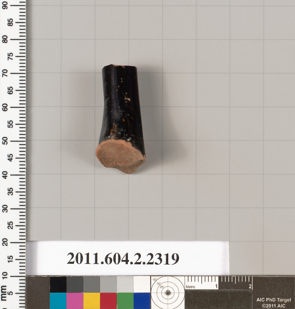 Terracotta fragment of a skyphos (deep drinking cup)?, Terracotta, Greek, Attic