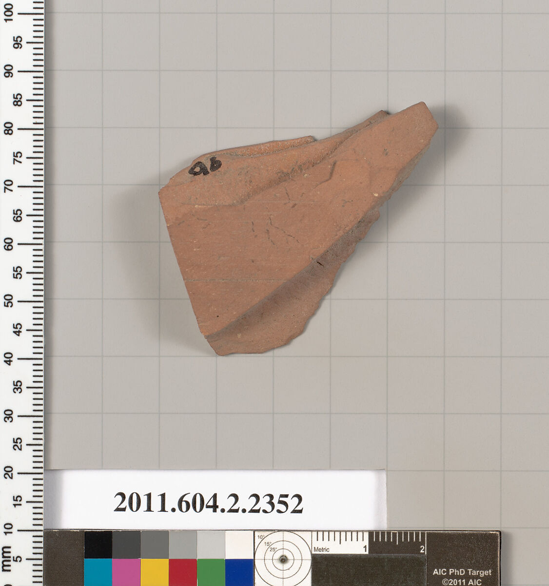 Terracotta fragment of a pot; unglazed on the inside, Terracotta, Greek, Attic