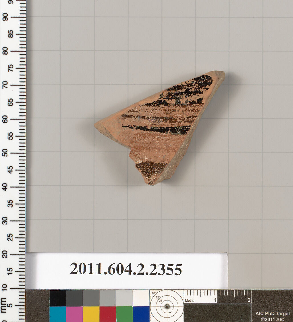 Terracotta fragment from a pot, Terracotta, Greek, Attic