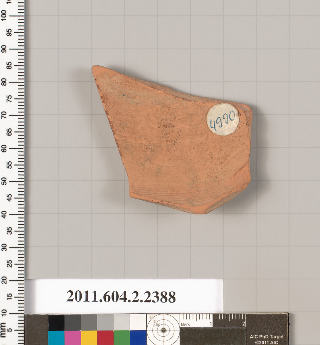 Terracotta fragment of an oinochoe (jug)?, Terracotta, Greek, Attic