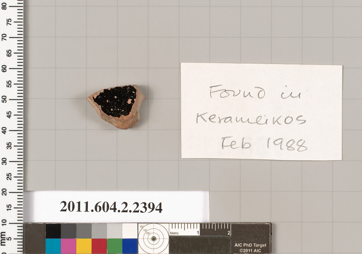 Terracotta fragment of an undetermined shape, Terracotta, Greek, Attic