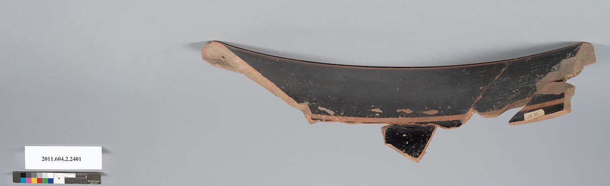 Terracotta fragment of a bell-krater (bowl for mixing wine and water), Terracotta, Greek, Attic