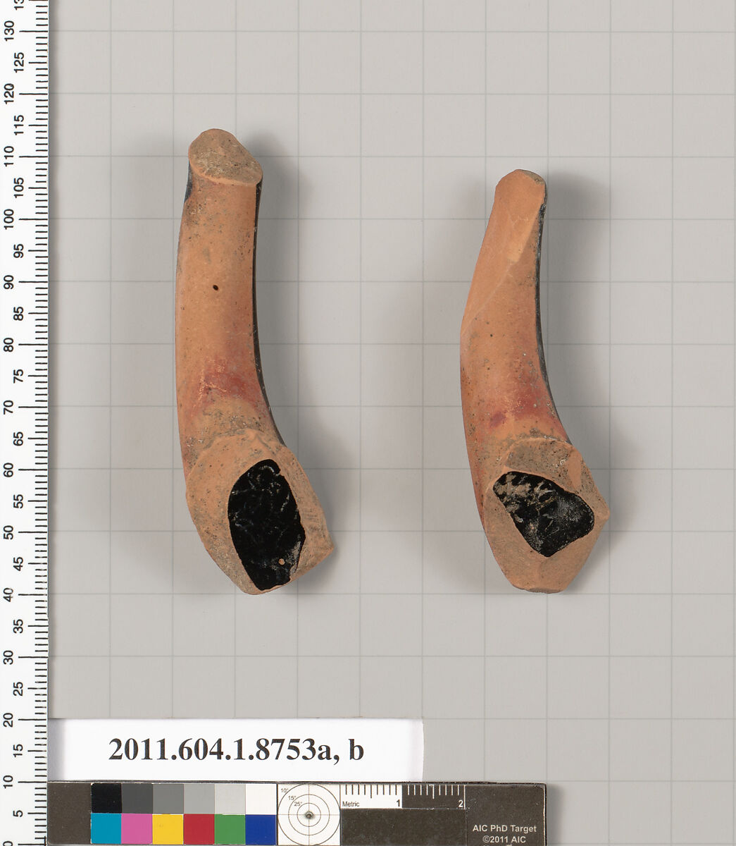 Terracotta fragments of kylikes (drinking cups), Terracotta, Greek, Attic