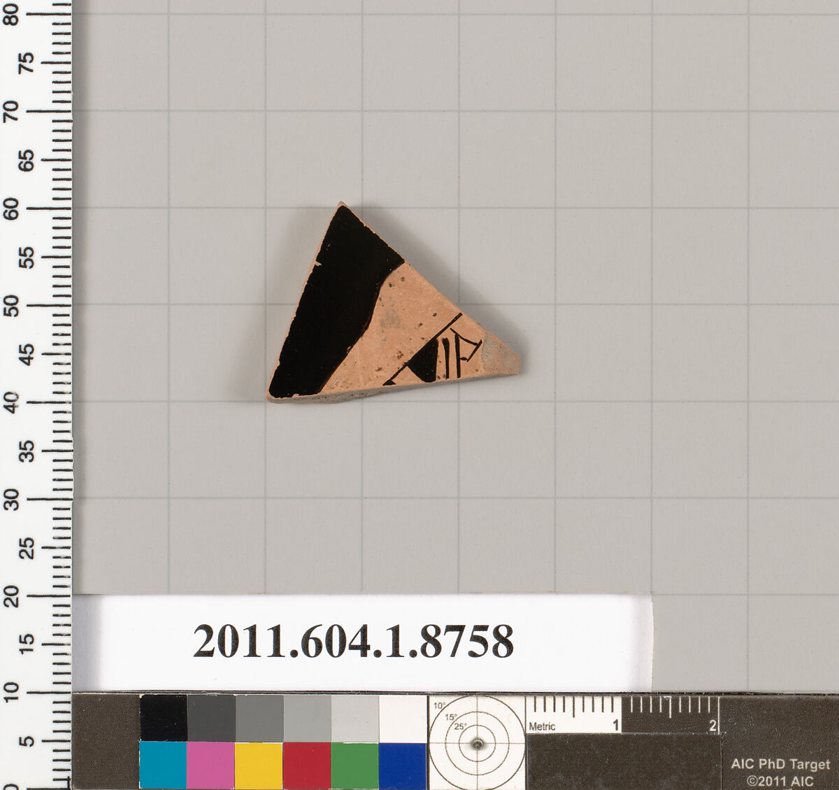 Terracotta fragment of a kylix (drinking cup), Terracotta, Greek, Attic