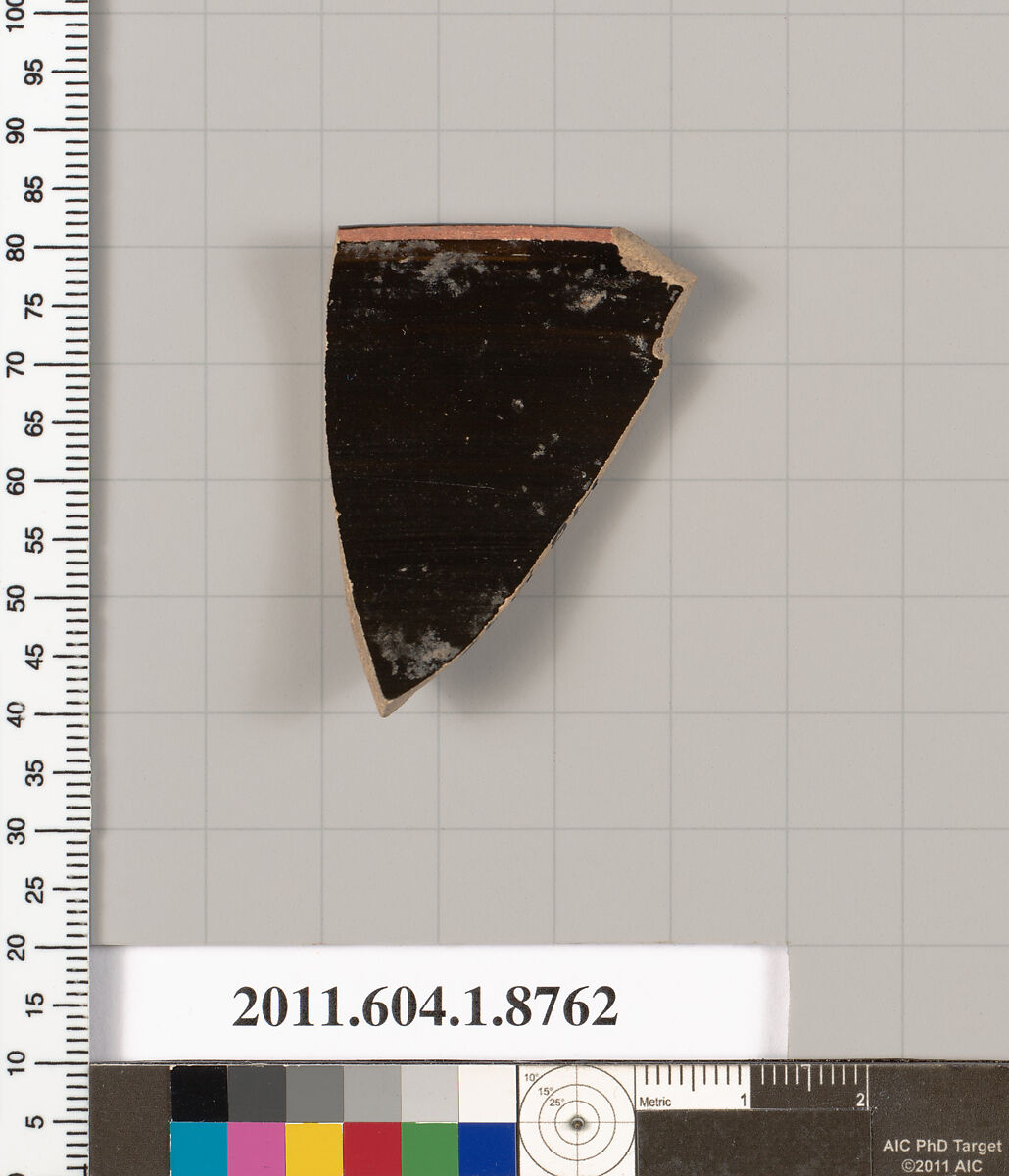 Terracotta rim fragment of a kylix (drinking cup), Terracotta, Greek, Attic