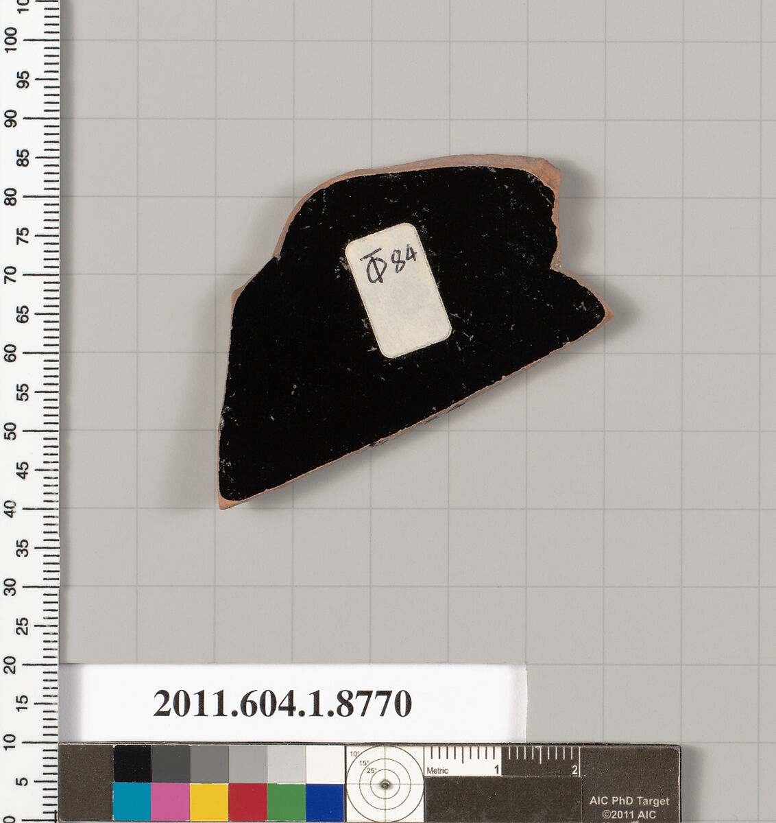 Terracotta fragment of a kylix (drinking cup), Terracotta, Greek, Attic