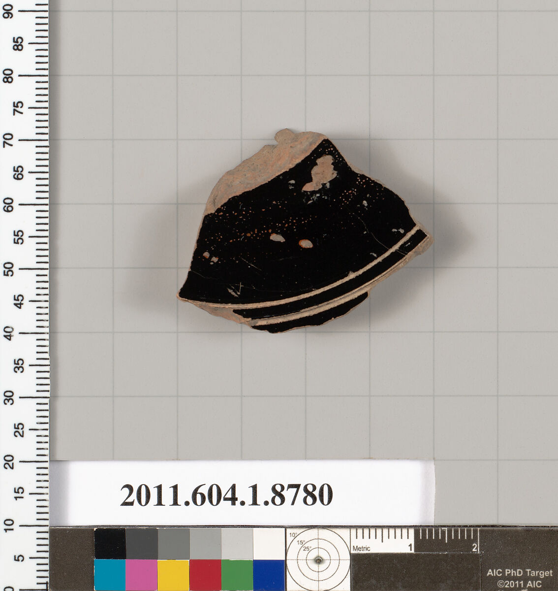 Terracotta fragment of a stemless kylix (drinking cup)?, Terracotta, Greek, Attic