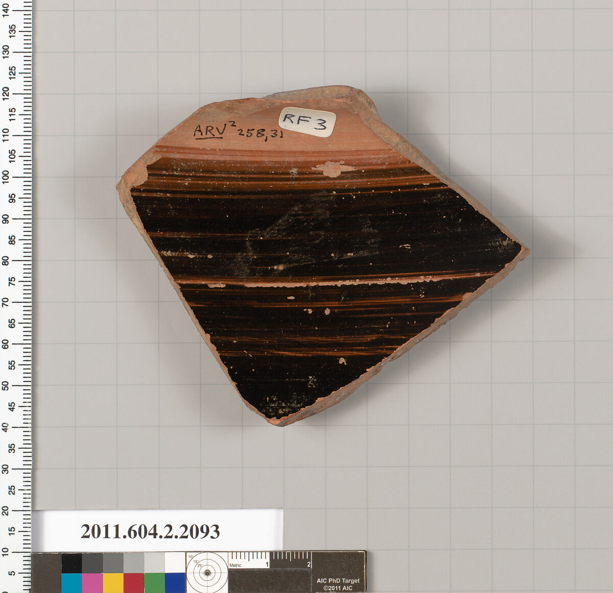 Terracotta fragment of a hydria (water jar), Attributed to the Copenhagen Painter [J. D. Beazley], Terracotta, Greek, Attic