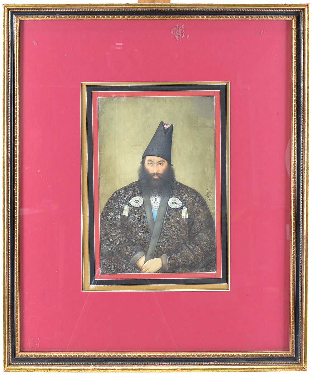 A Portrait of a Statesman, Yahya Ghaffari (Iranian, active 1860s–1880s, d. 1895–1906), Opaque watercolor and ink on paper