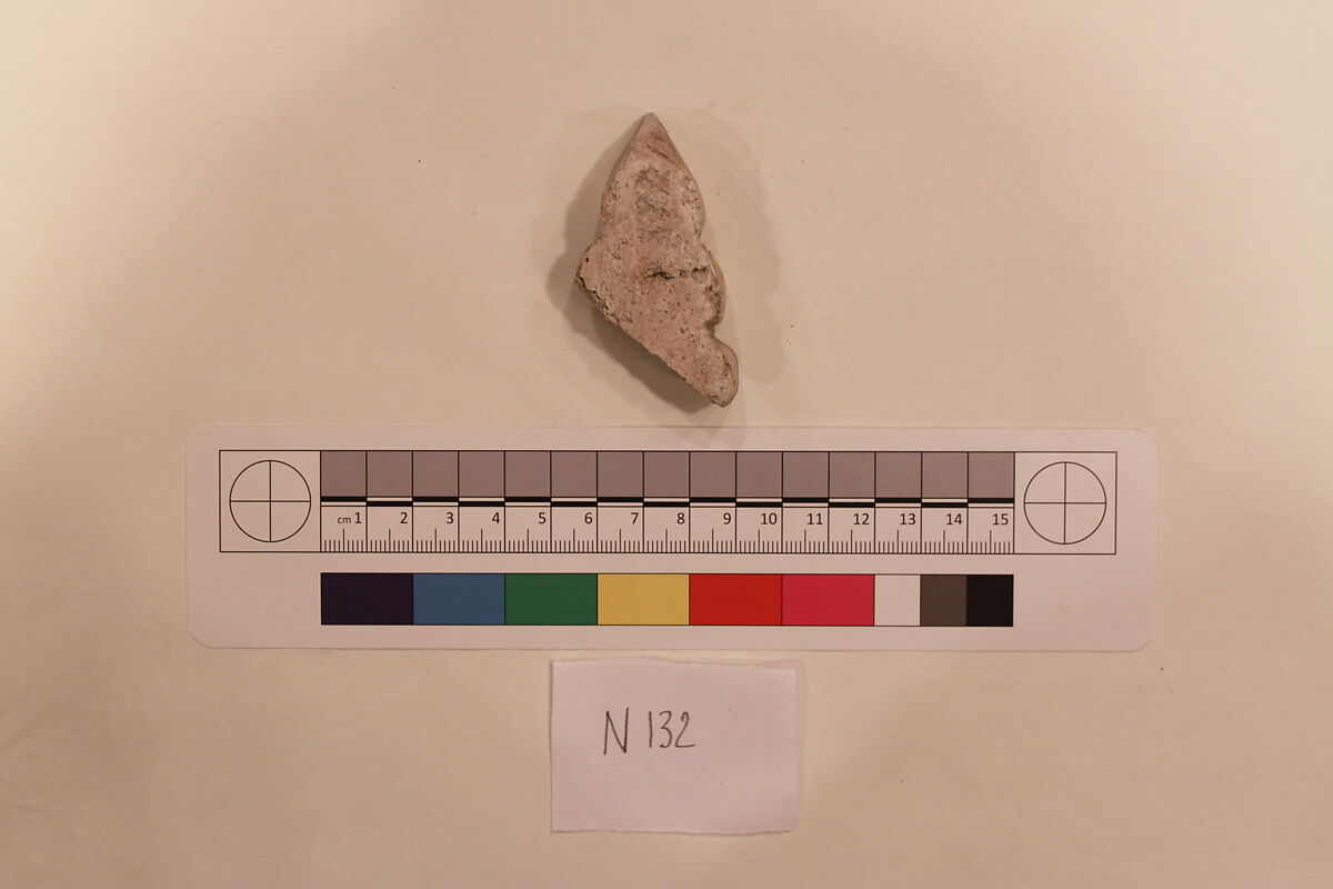 Stucco Fragment, Stucco; carved and painted