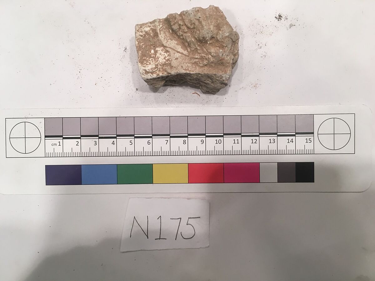Stucco Fragment, Stucco; carved, painted