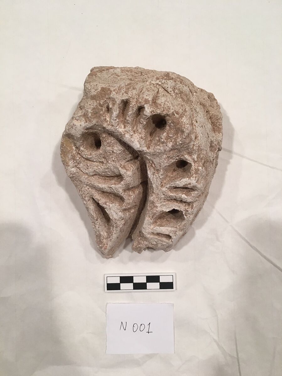 Stucco Fragment, Stucco; carved, painted