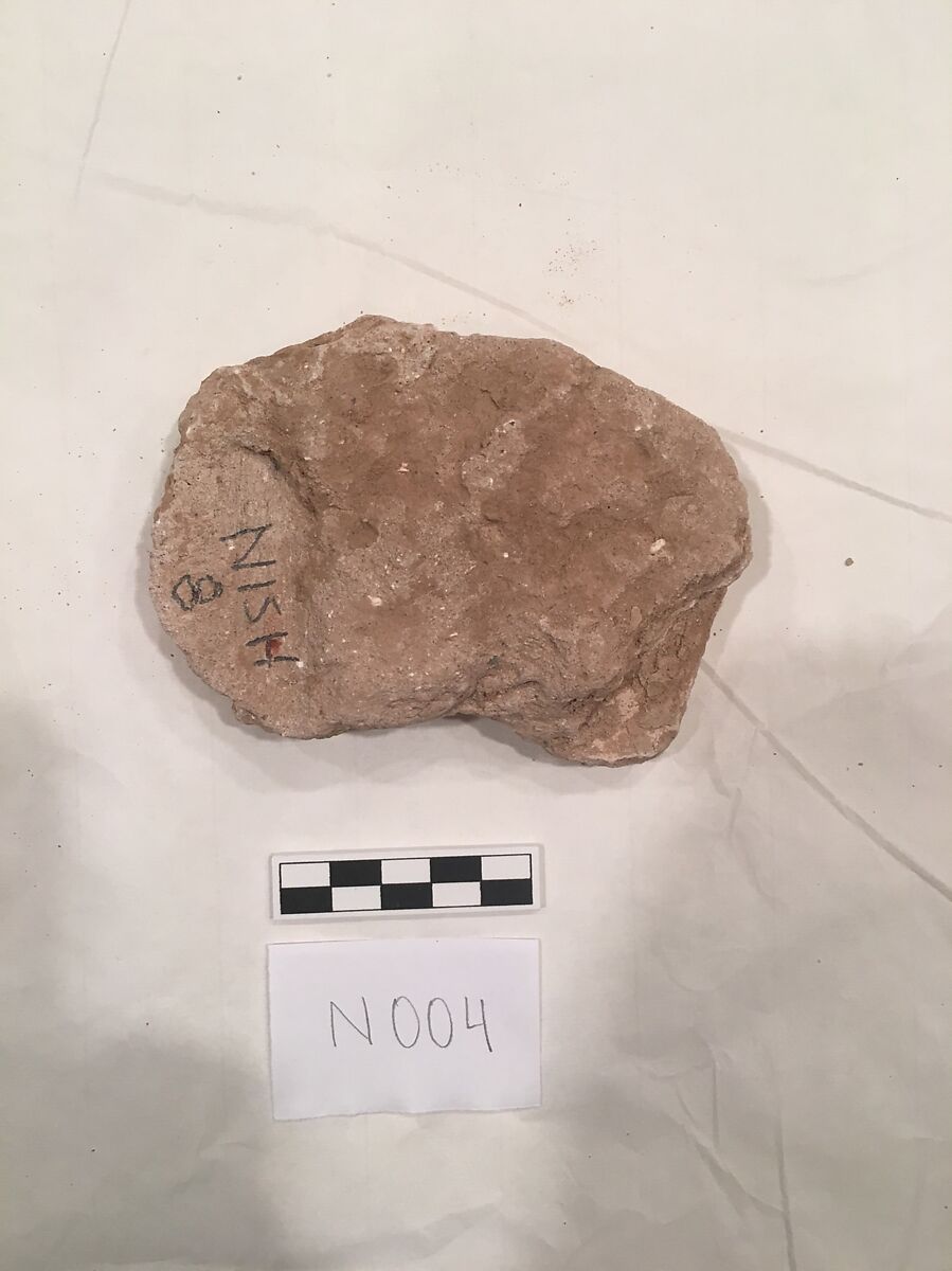 Stucco Fragment, Stucco; carved and painted