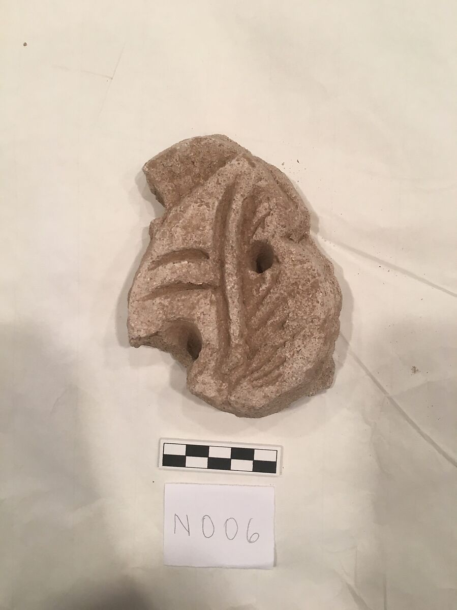 Stucco Fragment, Stucco; carved 