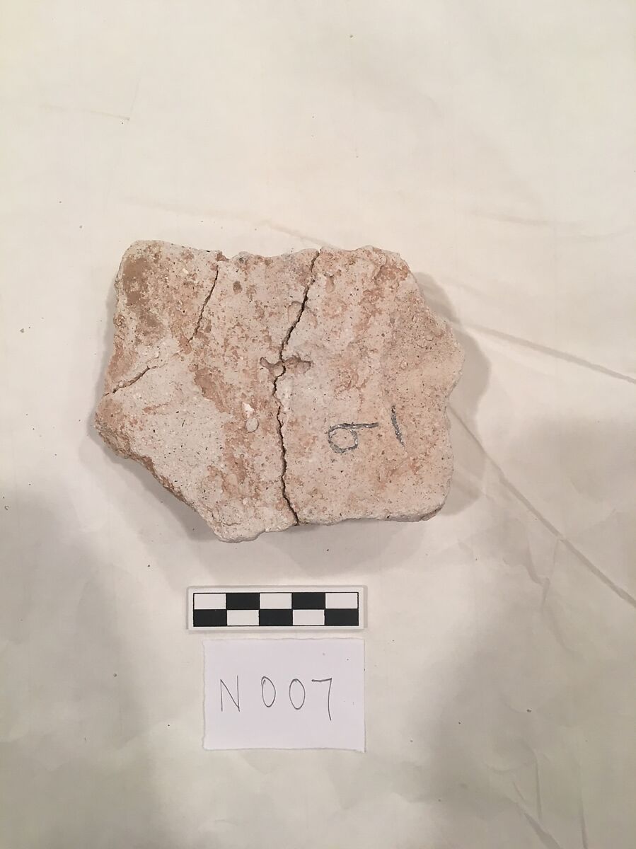 Stucco Fragment, Stucco; carved and painted