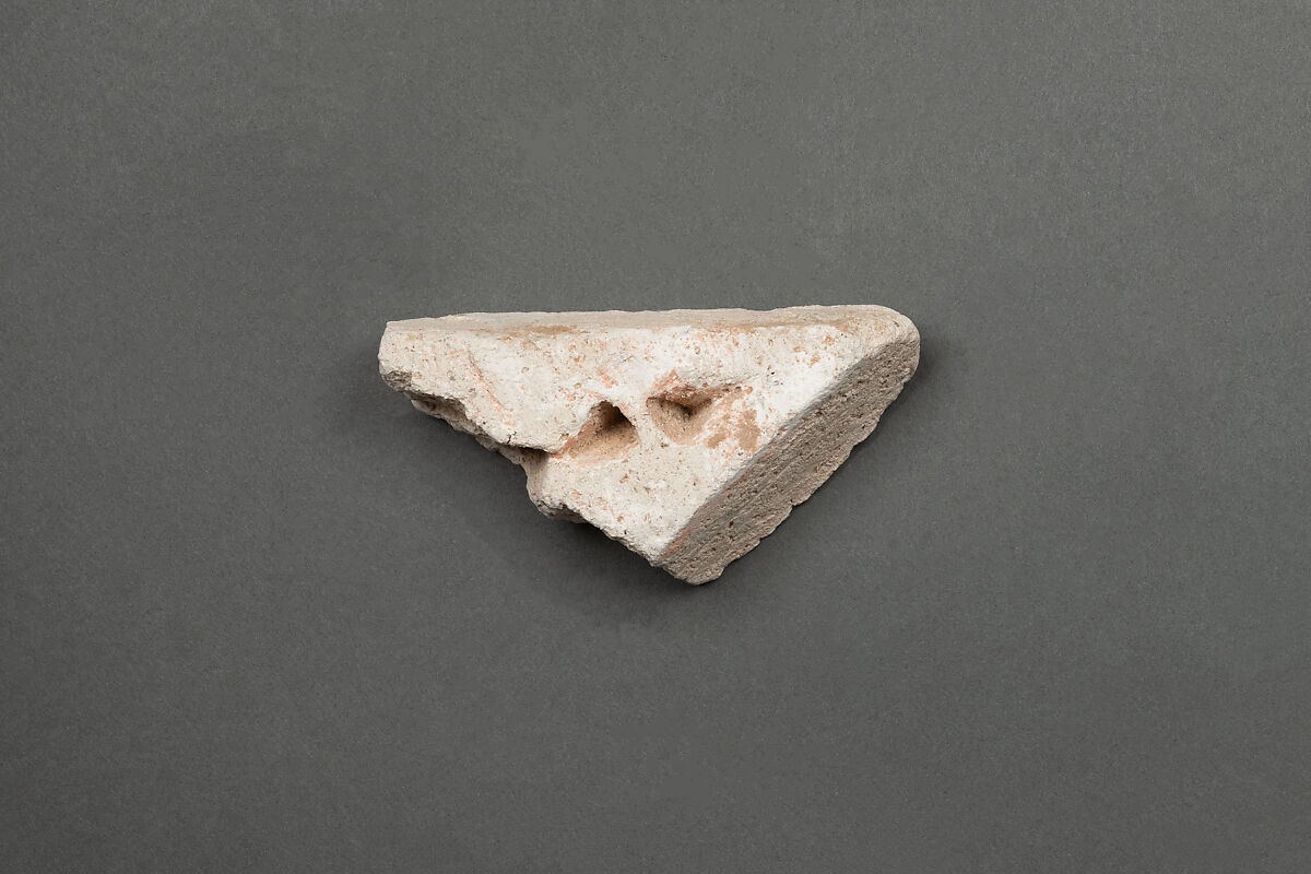 Stucco Fragment, Stucco; carved, painted 