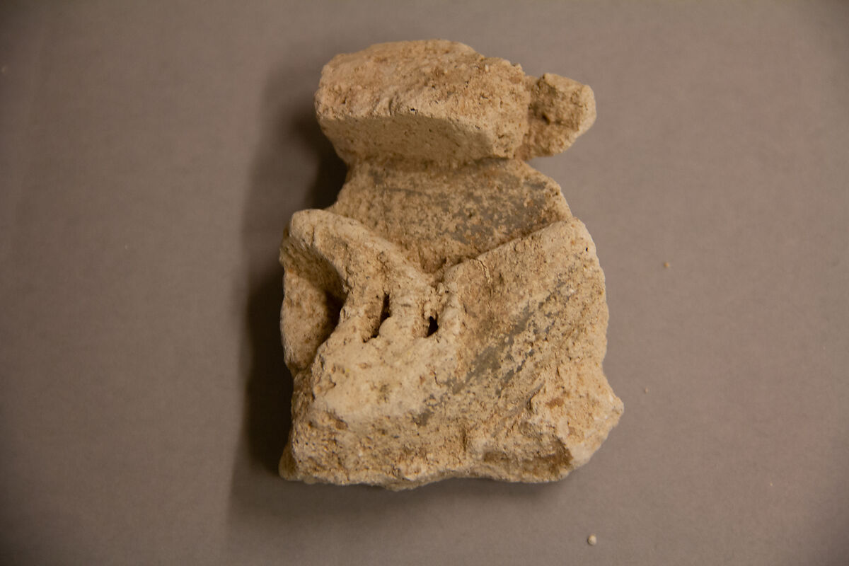 Stucco Fragment, Stucco; carved and painted 