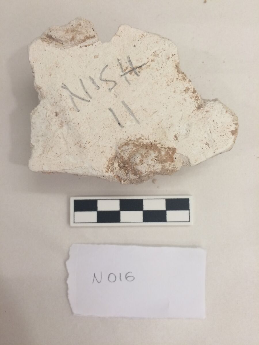 Stucco Fragment, Stucco; carved and painted