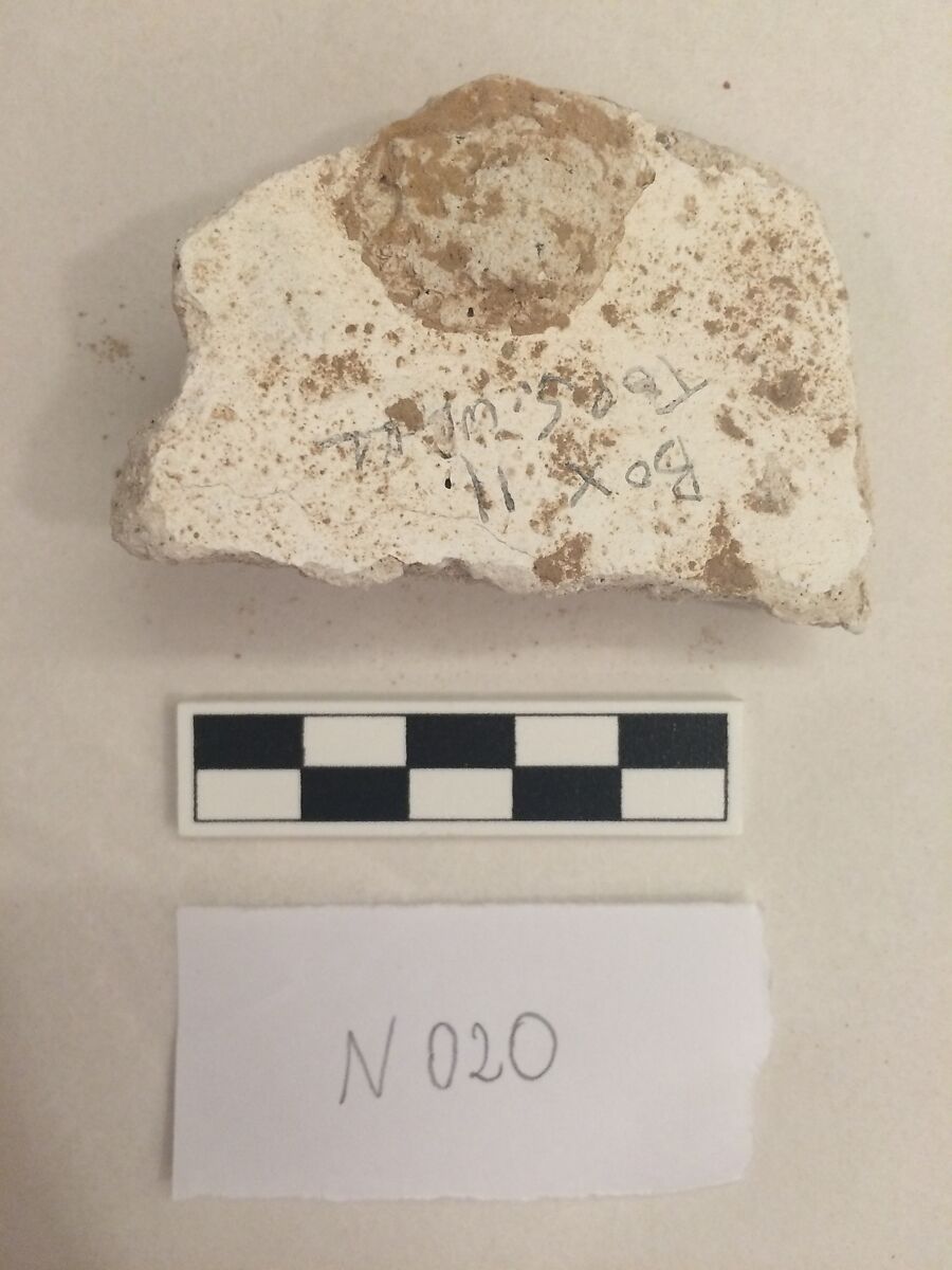 Stucco Fragment, Stucco; carved and painted