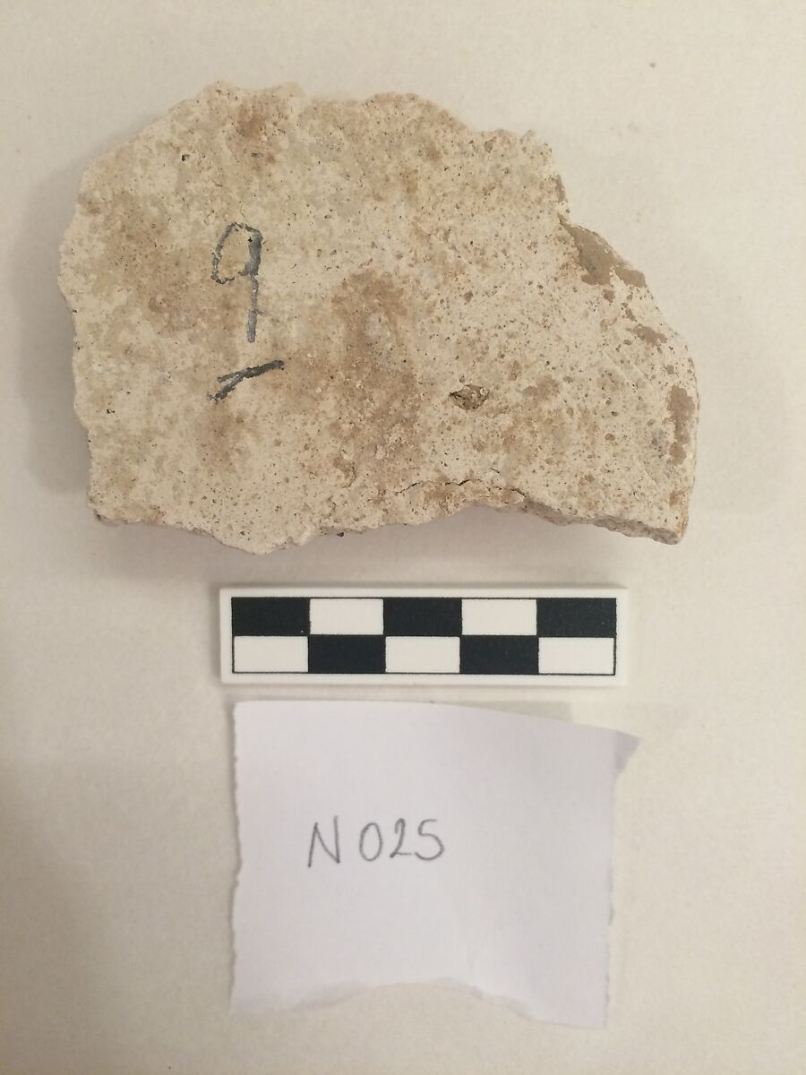 Stucco Fragment, Stucco; carved and painted