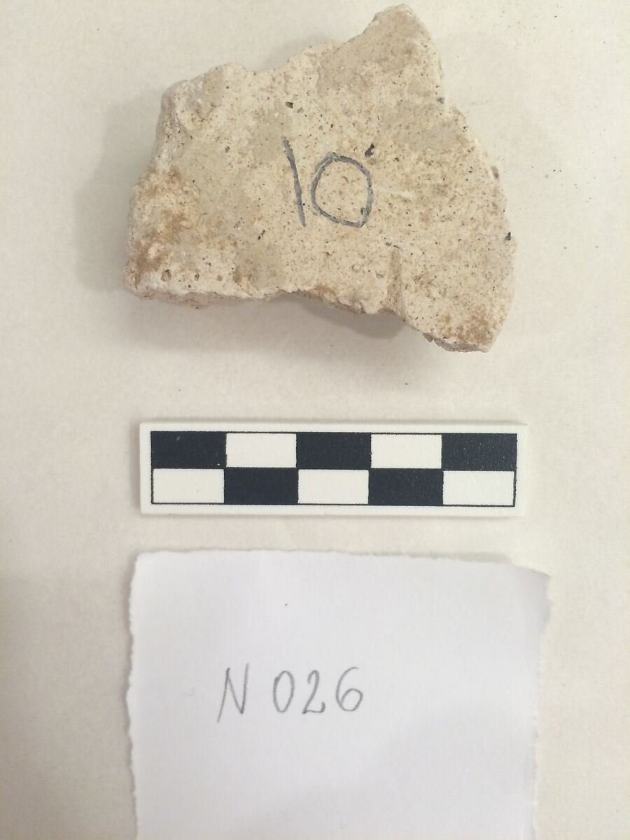 Stucco Fragment, Stucco; carved and painted