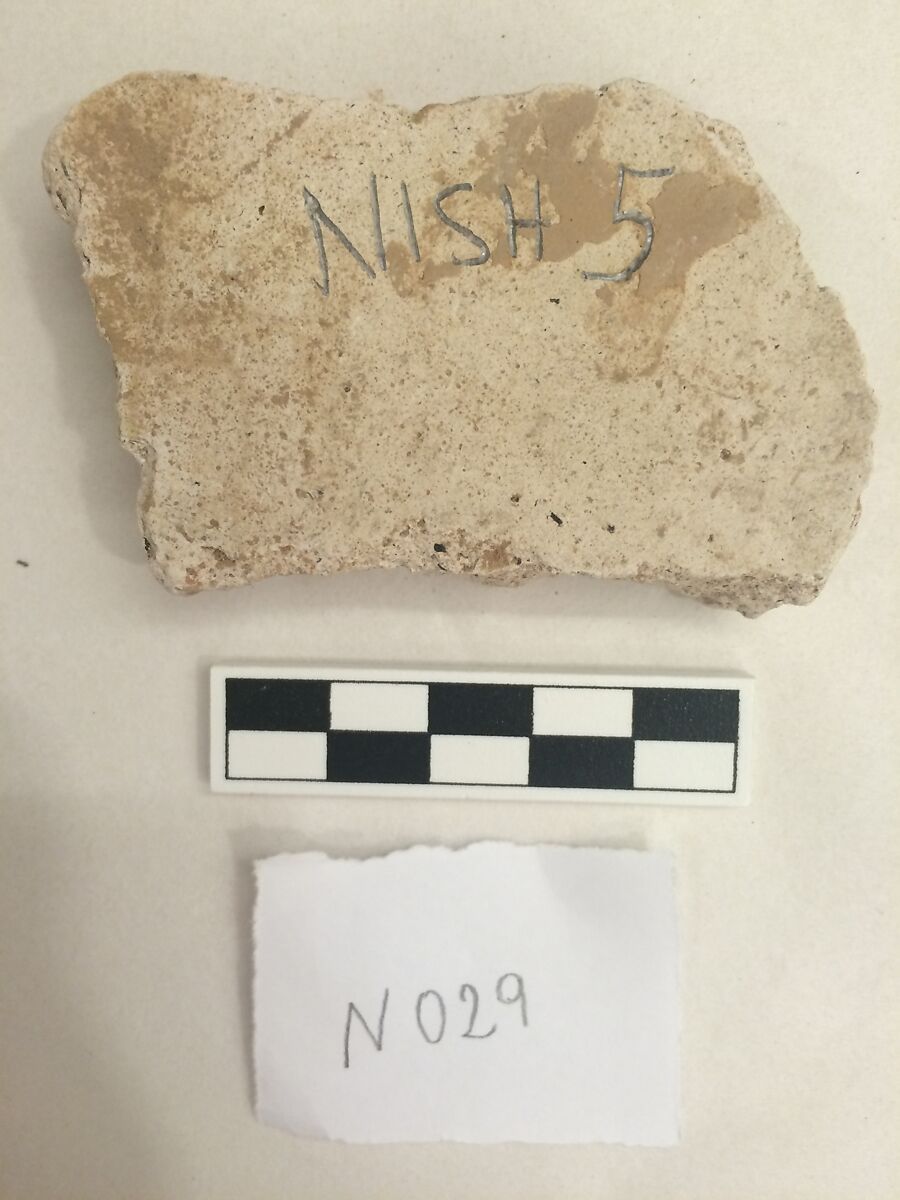 Stucco Fragment, Stucco; carved and painted