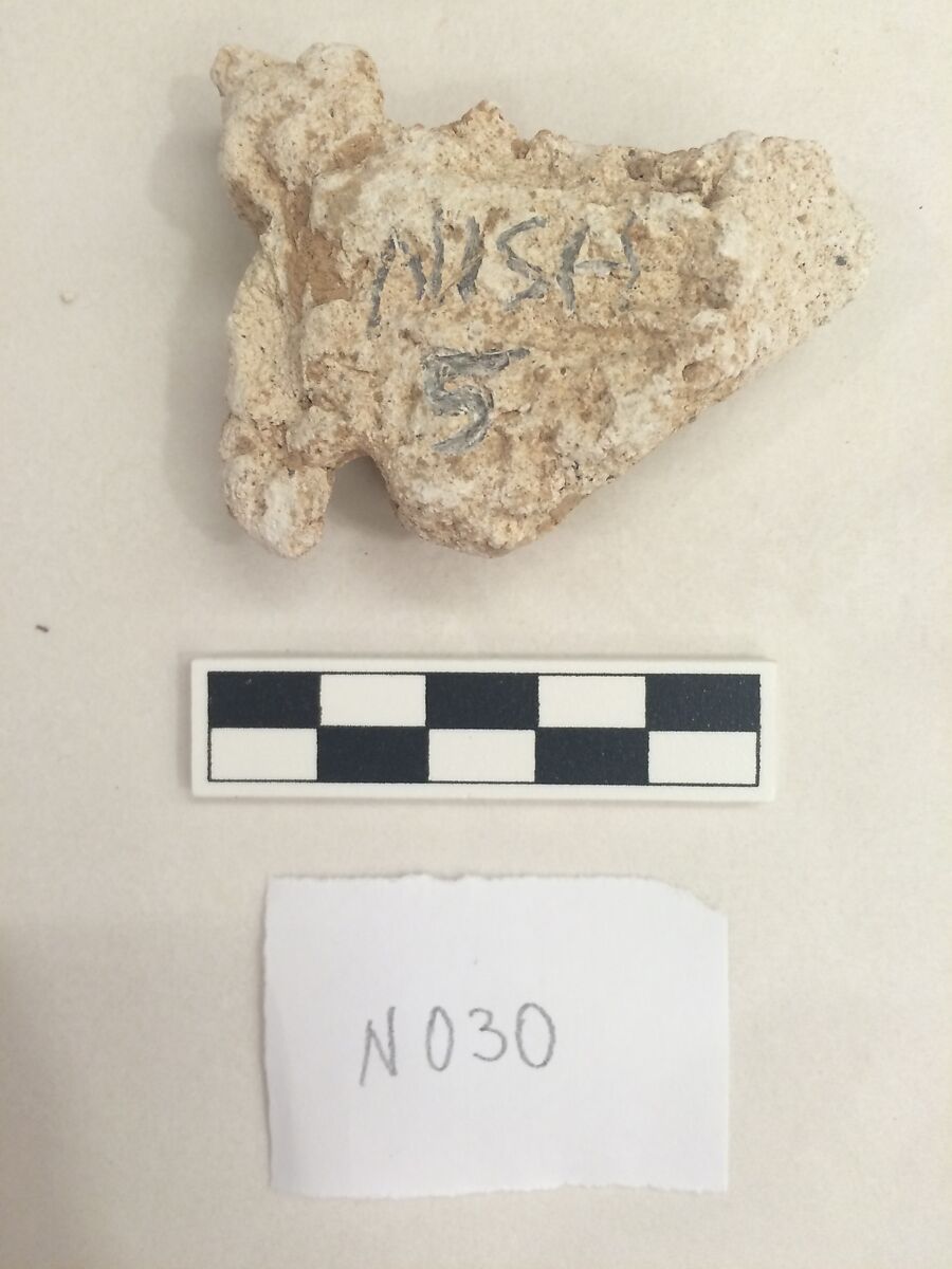 Stucco Fragment, Stucco; carved and painted