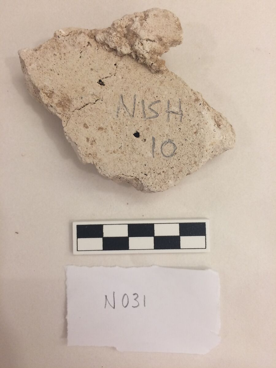 Stucco Fragment, Stucco; carved and painted