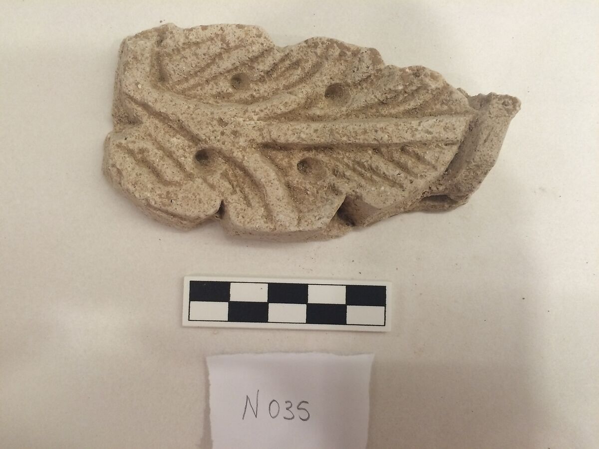 Stucco Fragment, Stucco; carved 