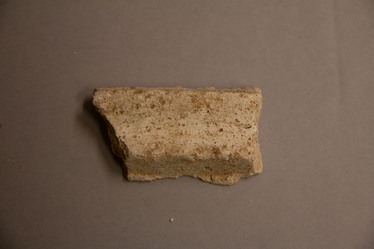 Stucco Fragment, Stucco; carved and painted 