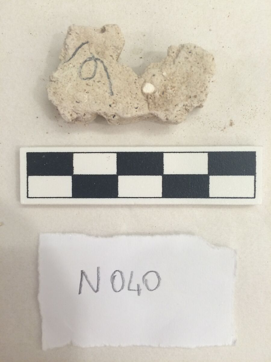 Stucco Fragment, Stucco; carved and painted