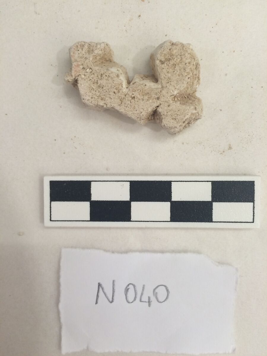 Stucco Fragment, Stucco; carved and painted 