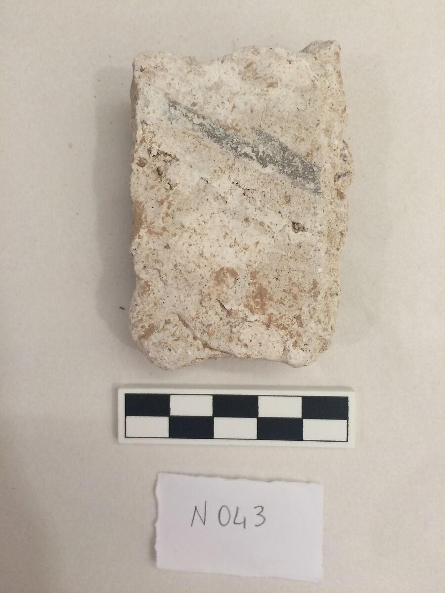 Stucco Fragment, Stucco; carved and painted
