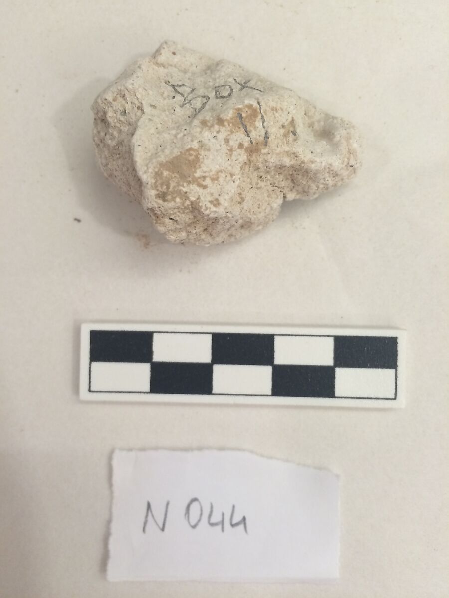 Stucco Fragment, Stucco; carved and painted