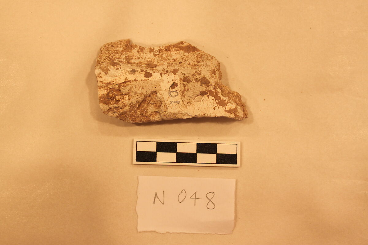 Stucco Fragment, Stucco; carved and painted
