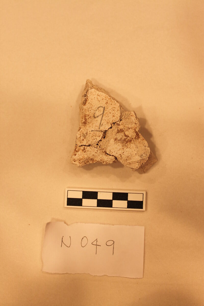 Stucco Fragment, Stucco; carved and painted