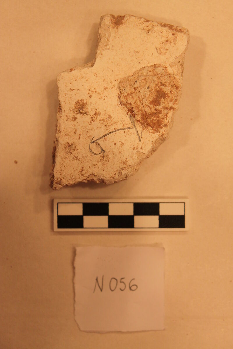 Stucco Fragment, Stucco; carved and painted